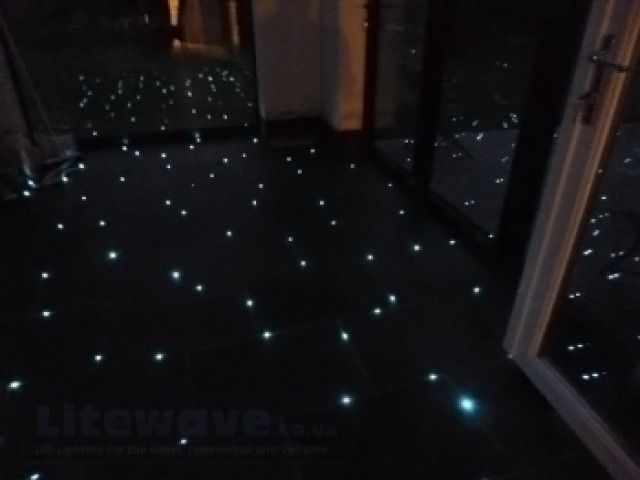 Fibre Optics in tiles floor of conservatory producing a star effect